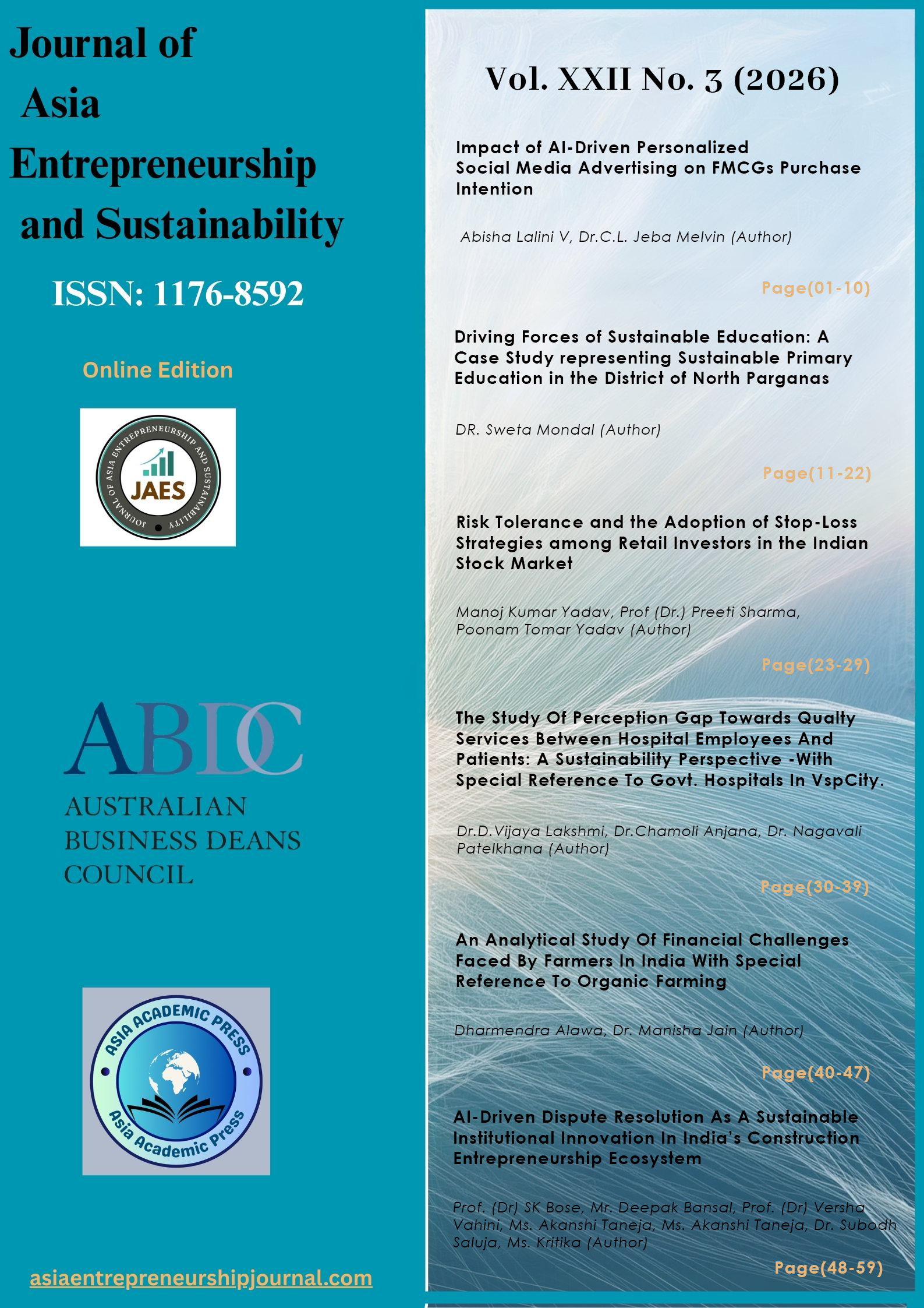 					View Vol. 22 No. 3 (2026): The Journal of Asia Entrepreneurship and Sustainability
				